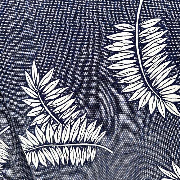 Old Navy Mens Relaxed Fit Navy White Tropical Print Cotton Short Sleeve Shirt L - Picture 4 of 10